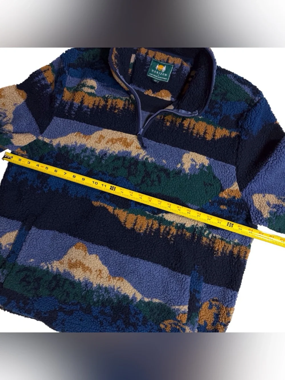 Horizon Bass Creek Outfitters mountain landscape sherpa fleece pullover mens XXL